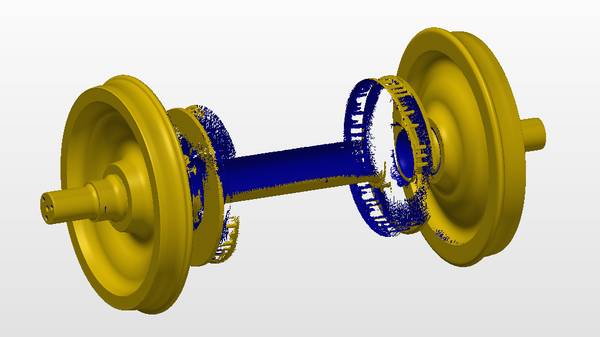 INSVISION AlphaScan 3D scanner scanning train wheel hub 1
