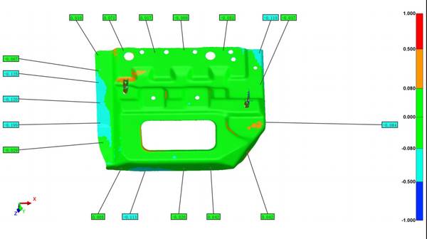 INSVISION AlphaScan 3D scanner capturing a car door to generate a 3D model demonstration